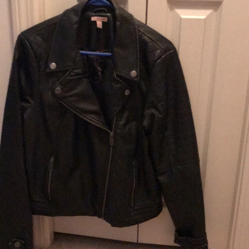 Black Fake Leather Jacket